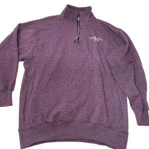 Outfitter Trading Fleece Pullover Men L Purple Quarter Zip